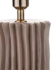 Pacific Lifestyle Taupe Devony Pleated Ceramic Table Lamp - Image 5 of 5