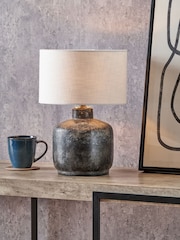 Pacific Lifestyle Grey Vulcan Textured Stoneware Table Lamp - Image 1 of 5
