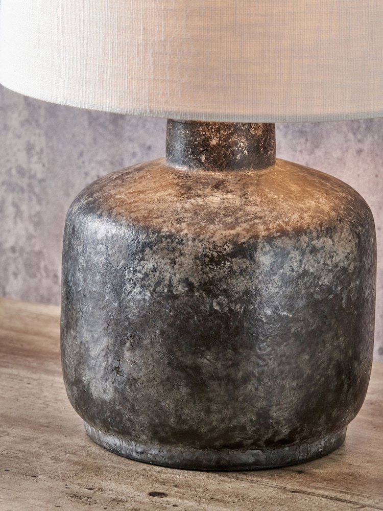 Pacific Lifestyle Grey Vulcan Textured Stoneware Table Lamp - Image 2 of 5
