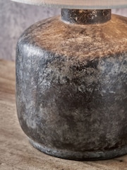 Pacific Lifestyle Grey Vulcan Textured Stoneware Table Lamp - Image 3 of 5