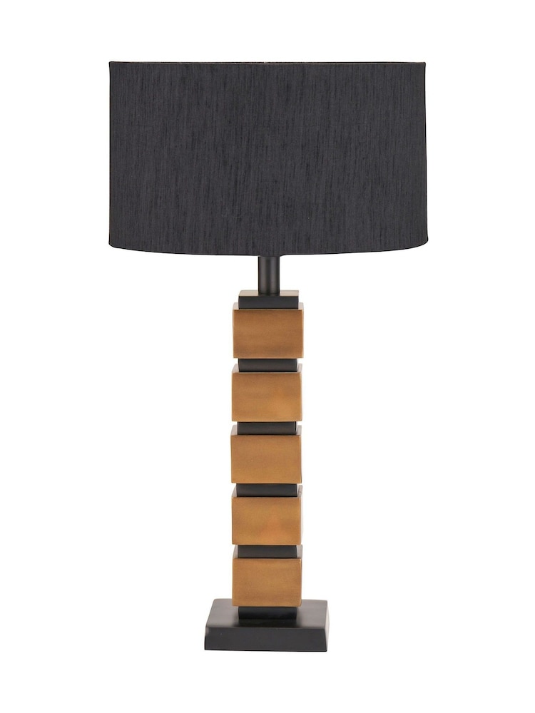 Pacific Lifestyle Antique Brass Maximo Cube Design Table Lamp - Image 2 of 5 Pacific Lifestyle Antique Brass Maximo Cube Design Table Lamp - Image 2 of 5