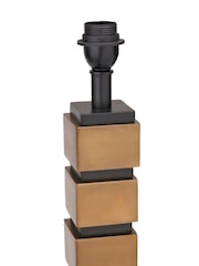 Pacific Lifestyle Antique Brass Maximo Cube Design Table Lamp - Image 4 of 5