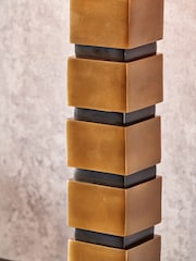 Pacific Lifestyle Antique Brass Maximo Cube Design Table Lamp - Image 5 of 5
