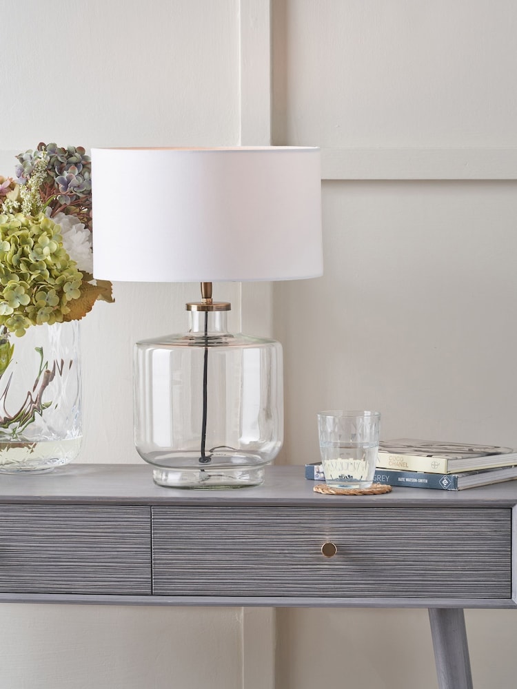 Pacific Lifestyle Clear Josie Glass and Metal Table Lamp - Image 1 of 5