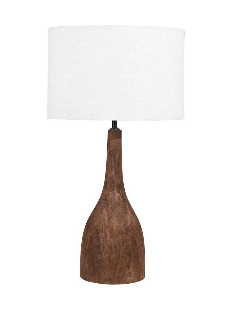 Pacific Lifestyle Brown Corella Mango Wood Curved Table Lamp - Image 2 of 5