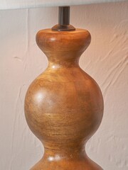Pacific Lifestyle Brown Nyari Mango Wood 3 Ball Design Table Lamp - Image 2 of 5