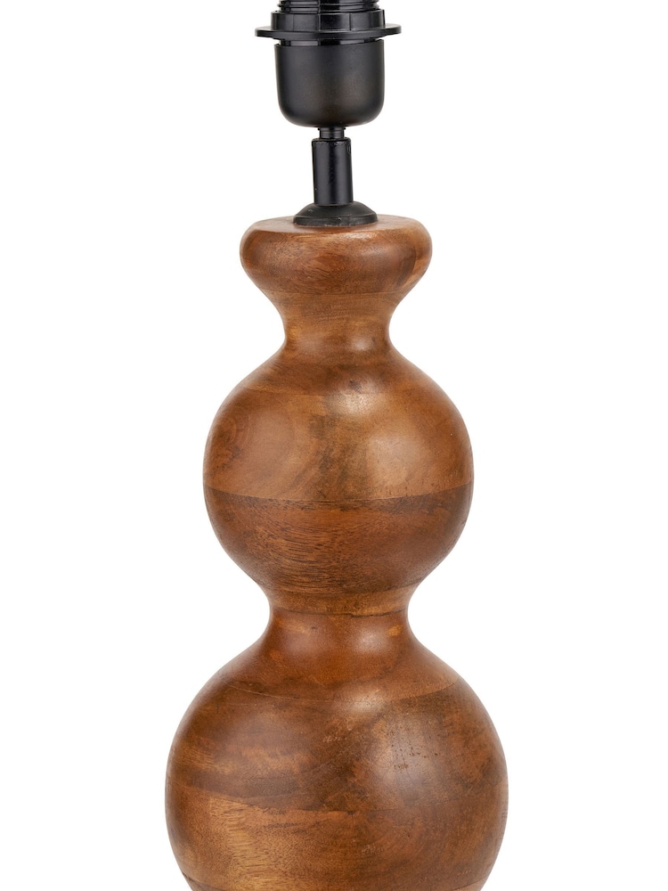 Pacific Lifestyle Brown Nyari Mango Wood 3 Ball Design Table Lamp - Image 5 of 5