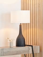 Pacific Lifestyle Black Corella Mango Wood Curved Table Lamp - Image 1 of 5