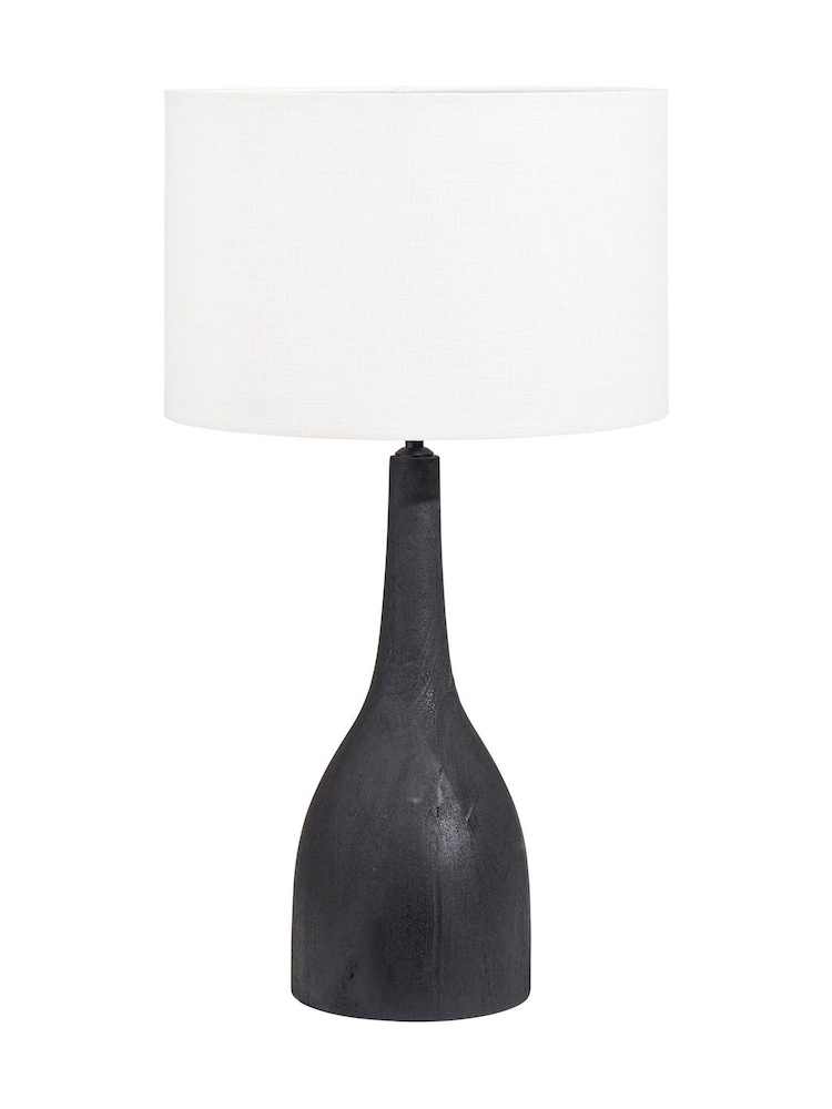 Pacific Lifestyle Black Corella Mango Wood Curved Table Lamp - Image 2 of 5