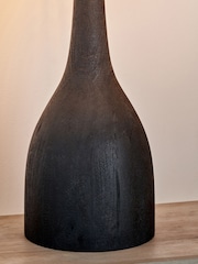 Pacific Lifestyle Black Corella Mango Wood Curved Table Lamp - Image 4 of 5