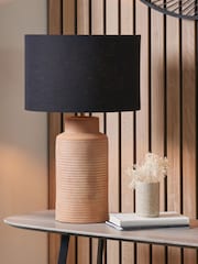 Pacific Lifestyle Terracotta Sierra Tall Ribbed Table Lamp - Image 1 of 5