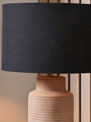 Pacific Lifestyle Terracotta Sierra Tall Ribbed Table Lamp - Image 2 of 5
