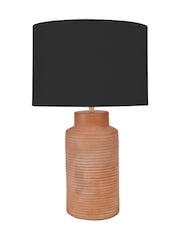 Pacific Lifestyle Terracotta Sierra Tall Ribbed Table Lamp - Image 4 of 5