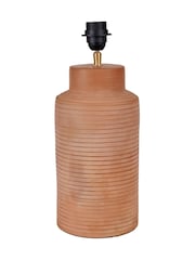 Pacific Lifestyle Terracotta Sierra Tall Ribbed Table Lamp - Image 5 of 5