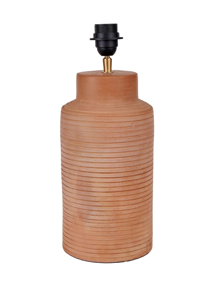 Pacific Lifestyle Terracotta Sierra Tall Ribbed Table Lamp - Image 5 of 5