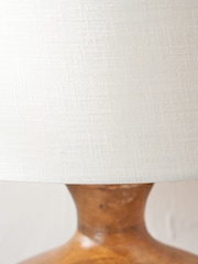 Pacific Lifestyle Brown Kiah Oiled Finish Mango Wood Round Table Lamp - Image 3 of 5