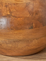 Pacific Lifestyle Brown Kiah Oiled Finish Mango Wood Round Table Lamp - Image 4 of 5