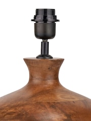 Pacific Lifestyle Brown Kiah Oiled Finish Mango Wood Round Table Lamp - Image 5 of 5
