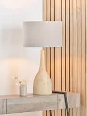 Pacific Lifestyle Natural Corella Mango Wood Curved Table Lamp - Image 1 of 5