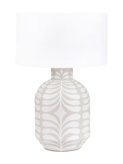 Pacific Lifestyle Grey and White Tania Pattern Ceramic Table Lamp - Image 2 of 5