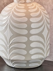 Pacific Lifestyle Grey and White Tania Pattern Ceramic Table Lamp - Image 4 of 5