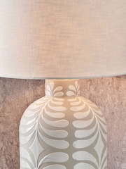 Pacific Lifestyle Grey and White Tania Pattern Ceramic Table Lamp - Image 5 of 5