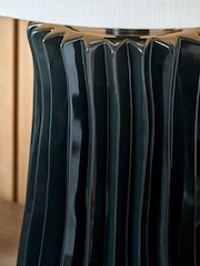 Pacific Lifestyle Black Devony Pleated Ceramic Table Lamp - Image 2 of 5