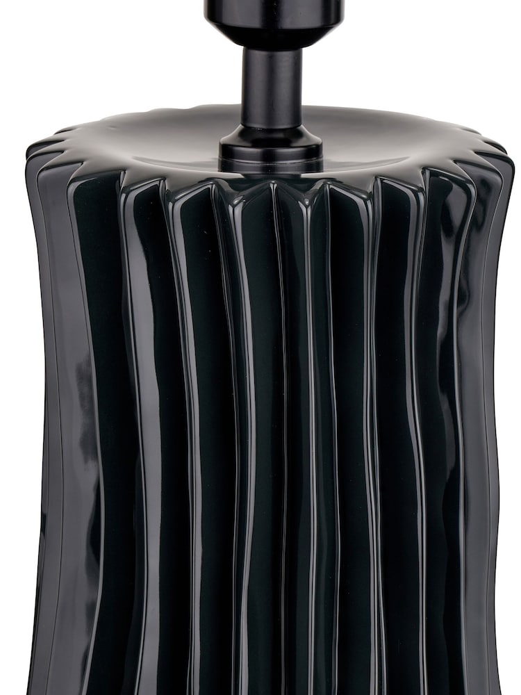 Pacific Lifestyle Black Devony Pleated Ceramic Table Lamp - Image 5 of 5
