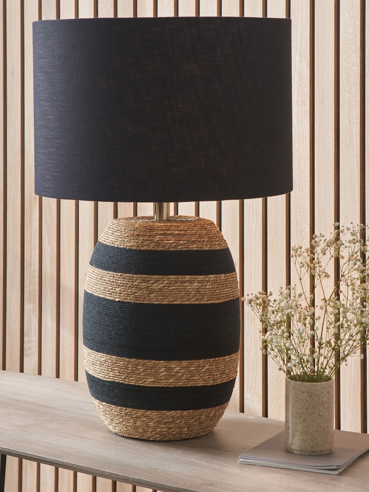 Pacific Lifestyle Black Kalutara Sea Grass Tall Table Lamp - Image 1 of 5