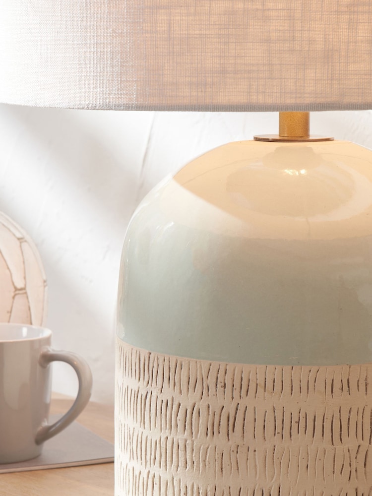 Pacific Lifestyle Duck Egg Lotta Stoneware Table Lamp - Image 2 of 5