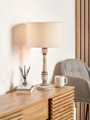 Pacific Lifestyle Grey Captiva Mango Wood Table Lamp - Image 1 of 5