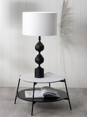 Pacific Lifestyle Black Asilah Aluminium Tall Footed Table Lamp - Image 1 of 4