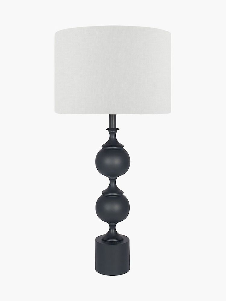 Pacific Lifestyle Black Asilah Aluminium Tall Footed Table Lamp - Image 2 of 4