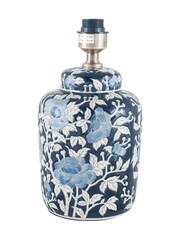Pacific Lifestyle Blue Fleur Floral Print Ceramic Table Lamp - Image 3 of 4