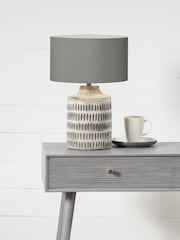 Pacific Lifestyle Grey Galle Wood Textured Table Lamp - Image 3 of 5