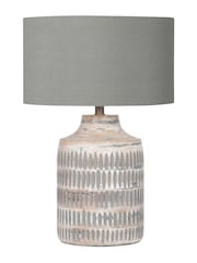 Pacific Lifestyle Grey Galle Wood Textured Table Lamp - Image 4 of 5