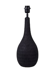 Pacific Lifestyle Black Ioan Engraved Wood Bottle Table Lamp - Image 5 of 5