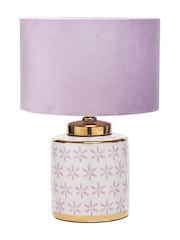 Pacific Lifestyle Lilac Thea Gold Leaf Ceramic Table Lamp - Image 2 of 5