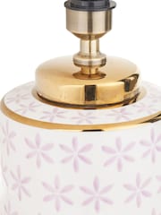 Pacific Lifestyle Lilac Thea Gold Leaf Ceramic Table Lamp - Image 3 of 5