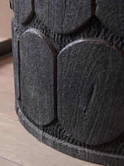Pacific Lifestyle Black Cezara Embossed Wood Wide Table Lamp - Image 3 of 5