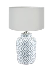 Pacific Lifestyle Grey Celia Pattern Ceramic Table Lamp - Image 4 of 5