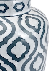 Pacific Lifestyle Grey Celia Pattern Ceramic Table Lamp - Image 5 of 5