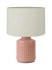 Pacific Lifestyle Apricot Malone Squares Design Stoneware Table Lamp - Image 3 of 5