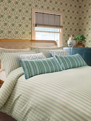 Joules Blue Ticking Stripe Duvet Cover and Pillowcase Set - Image 2 of 5