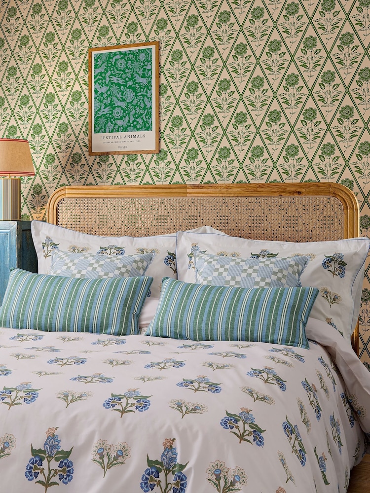 Joules Blue Chintz Floral Duvet Cover and 100% Cotton Pillowcase Set - Image 2 of 6