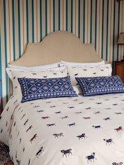 Joules Cream Dressage Horses Duvet Cover and 100% Cotton Pillowcase Set - Image 2 of 4