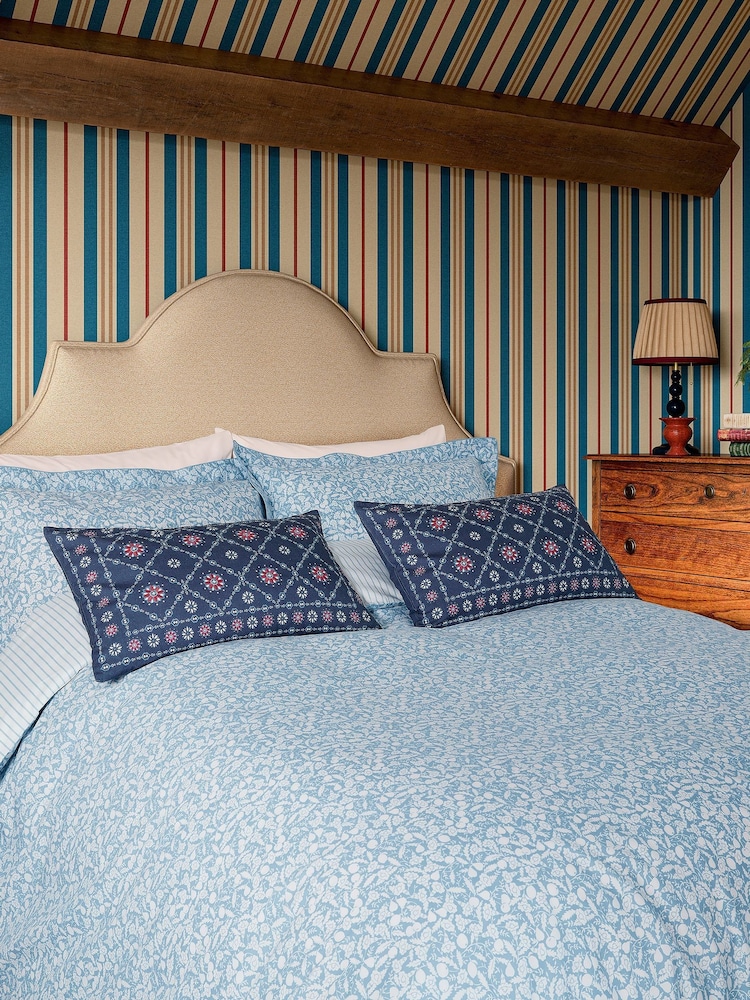 Joules Blue Fruity Ditsy Duvet Cover and 100% Cotton Pillowcase Set - Image 2 of 5