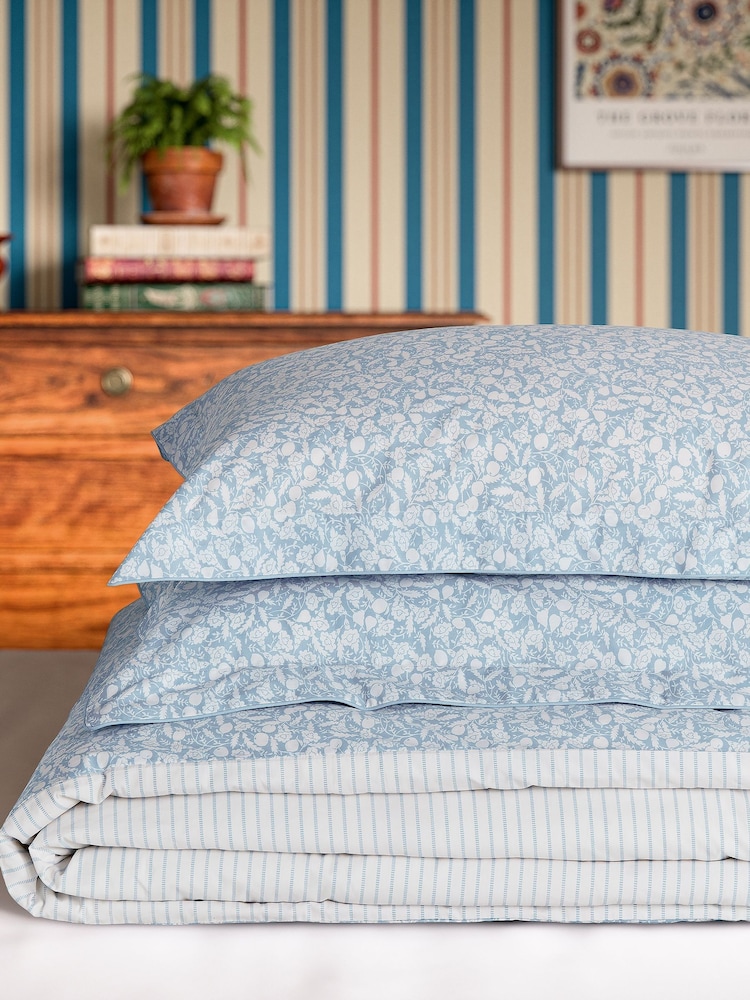 Joules Blue Fruity Ditsy Duvet Cover and 100% Cotton Pillowcase Set - Image 5 of 5