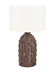 Pacific Lifestyle Grey Kali Textured Dot Stoneware Table Lamp - Image 2 of 5