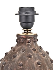 Pacific Lifestyle Grey Kali Textured Dot Stoneware Table Lamp - Image 3 of 5